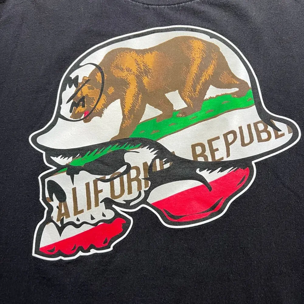 Y2K Metal Mulisha California‎ Republic Black Graphic T-Shirt size XL vintage